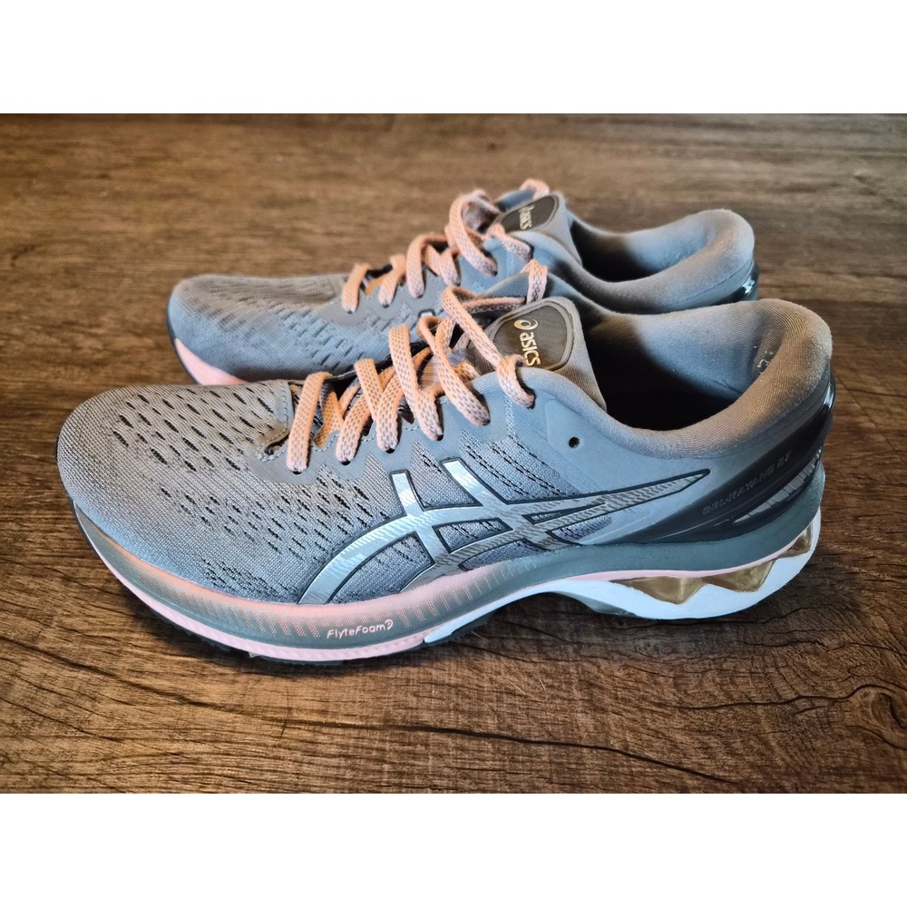 Asics Gel-Kayano 27 Womens Running Shoes Grey Pink Size 9